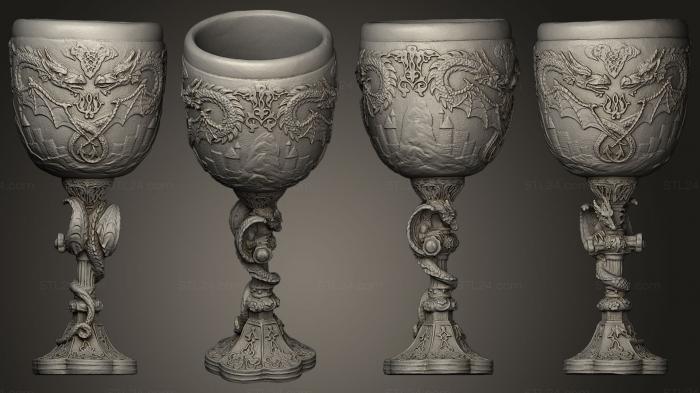 Miscellaneous figurines and statues (Dragon Chalice, STKR_0149) 3D models for cnc